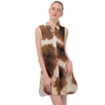 Giraffe Skin Texture Sleeveless Shirt Dress