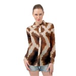 Giraffe Skin Texture Long Sleeve Chiffon Shirt