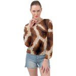 Giraffe Skin Texture Banded Bottom Chiffon Top