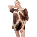 Giraffe Skin Texture Oversized Chiffon Top