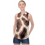 Giraffe Skin Texture High Neck Satin Top