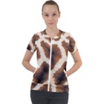 Giraffe Skin Texture Short Sleeve Zip Up Jacket