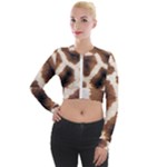 Giraffe Skin Texture Long Sleeve Cropped Velvet Jacket