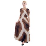 Giraffe Skin Texture Half Sleeves Maxi Dress