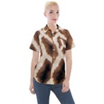 Giraffe Skin Texture Women s Short Sleeve Pocket Shirt