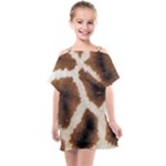 Giraffe Skin Texture Kids  One Piece Chiffon Dress