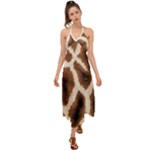 Giraffe Skin Texture Halter Tie Back Dress 