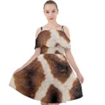 Giraffe Skin Texture Cut Out Shoulders Dress