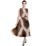 Giraffe Skin Texture Round Neck Boho Dress