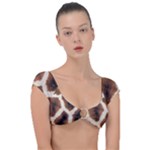 Giraffe Skin Texture Cap Sleeve Ring Bikini Top