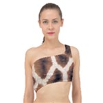 Giraffe Skin Texture Spliced Up Bikini Top 