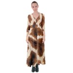 Giraffe Skin Texture Button Up Maxi Dress