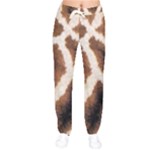 Giraffe Skin Texture Women Velvet Drawstring Pants