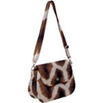 Giraffe Skin Texture Saddle Handbag