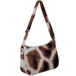 Giraffe Skin Texture Zip Up Shoulder Bag