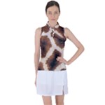 Giraffe Skin Texture Women s Sleeveless Polo T-Shirt