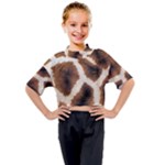 Giraffe Skin Texture Kids Mock Neck T-Shirt