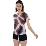 Giraffe Skin Texture Back Circle Cutout Sports T-Shirt