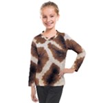 Giraffe Skin Texture Kids  Long Mesh T-Shirt