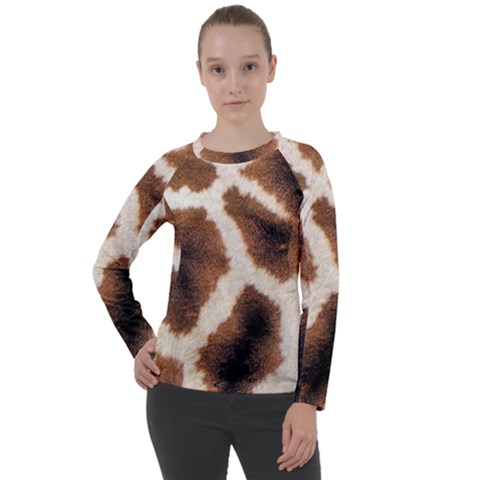 Giraffe Skin Texture Women s Long Sleeve Raglan T