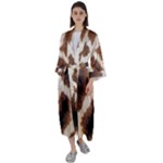 Giraffe Skin Texture Maxi Satin Kimono