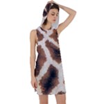 Giraffe Skin Texture Racer Back Hoodie Dress