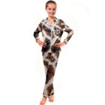 Giraffe Skin Texture Kids  Satin Long Sleeve Pajamas Set