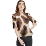 Giraffe Skin Texture Frill Neck Blouse