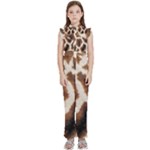 Giraffe Skin Texture Kids  Sleeveless Ruffle Edge Band Collar Chiffon One Piece