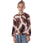 Giraffe Skin Texture Kids  Frill Detail T-Shirt