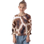 Giraffe Skin Texture Kids  Cuff Sleeve Top