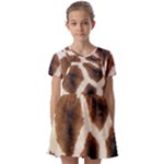 Giraffe Skin Texture Kids  Short Sleeve Pinafore Style Dress