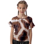 Giraffe Skin Texture Kids  Cut Out Flutter Sleeves