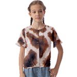 Giraffe Skin Texture Kids  Cuff Sleeve Scrunch Bottom T-Shirt