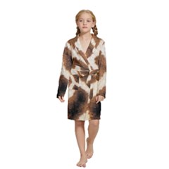 Giraffe Skin Texture Kids  Long Sleeve Velvet Lounge Robe from ArtsNow.com