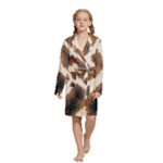 Giraffe Skin Texture Kids  Long Sleeve Velvet Lounge Robe