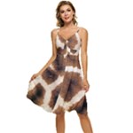 Giraffe Skin Texture Sleeveless Tie Front Chiffon Dress