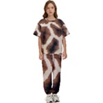 Giraffe Skin Texture Kids  T-Shirt and Pants Sports Set