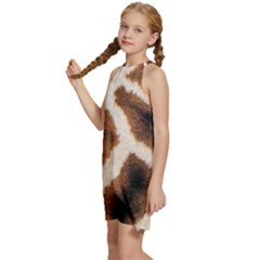 Kids  Halter Collar Waist Tie Chiffon Dress 