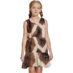 Giraffe Skin Texture Kids  Sleeveless Tiered Mini Dress