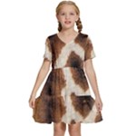 Giraffe Skin Texture Kids  Short Sleeve Tiered Mini Dress