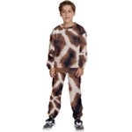 Giraffe Skin Texture Kids  Sweatshirt set