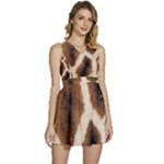 Giraffe Skin Texture Sleeveless High Waist Mini Dress