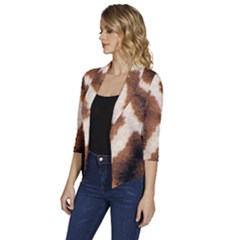 Women s Draped Front 3/4 Sleeve Shawl Collar Jacket 