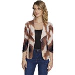 Giraffe Skin Texture Women s One-Button 3/4 Sleeve Short Jacket