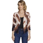 Giraffe Skin Texture Women s Casual 3/4 Sleeve Spring Jacket