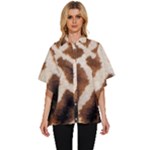 Giraffe Skin Texture Women s Batwing Button Up Shirt