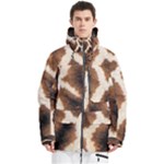 Giraffe Skin Texture Men s Multi Pockets Zip Ski and Snowboard Waterproof Breathable Jacket