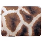 Giraffe Skin Texture 17  Vertical Laptop Sleeve Case With Pocket