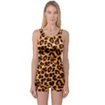 Giraffe Texture, Close-up, Giraffe Skin Texture One Piece Boyleg Swimsuit